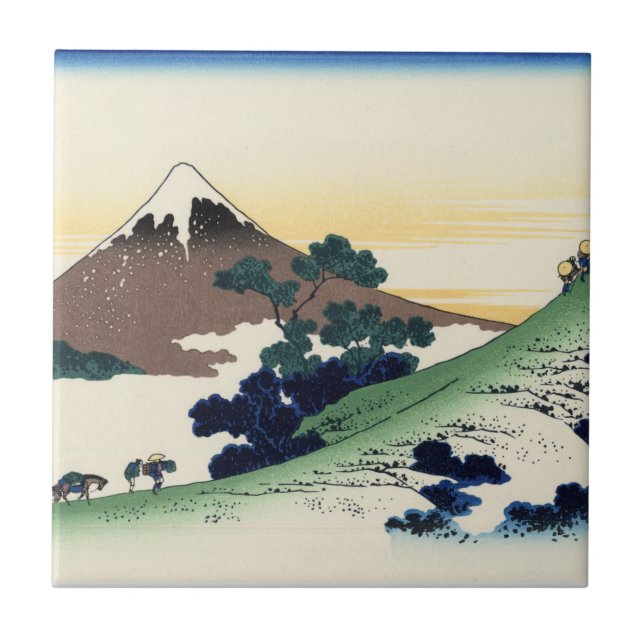 Katsushika Hokusai. Der Eindringpass in der Provin Fliese (Vorderseite)