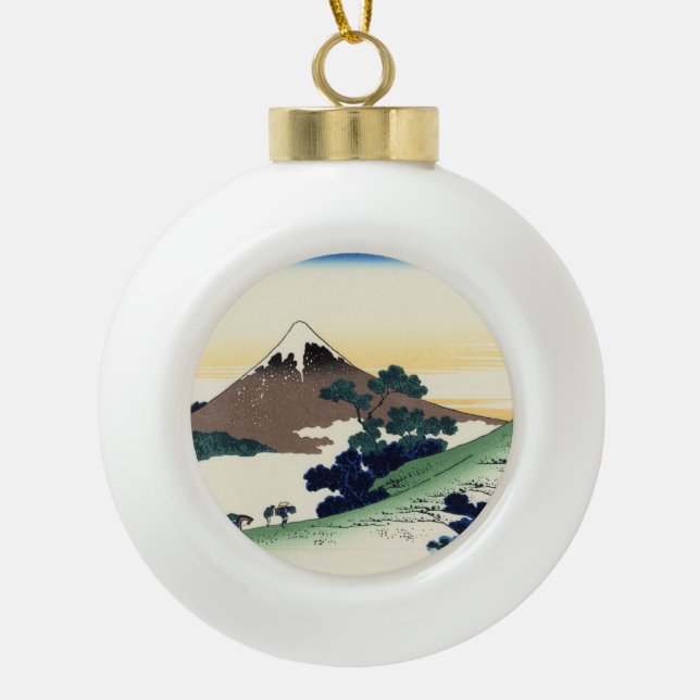 Katsushika Hokusai. Der Eindringpass in der Provin Keramik Kugel-Ornament (Vorderseite)