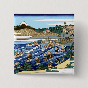 Katsushika Hokusai Der Fuji, von Kanaya aus gesehe Button