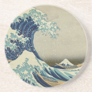 Katsushika Hokusai: Die große Welle in Kanagawa Sandstein Untersetzer