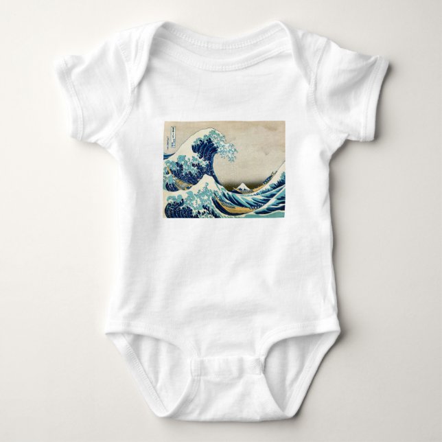 Katsushika Hokusai - Die große Welle vor Kanagawa Baby Strampler (Vorderseite)