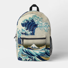 Katsushika Hokusai - Die große Welle vor Kanagawa Bedruckter Rucksack