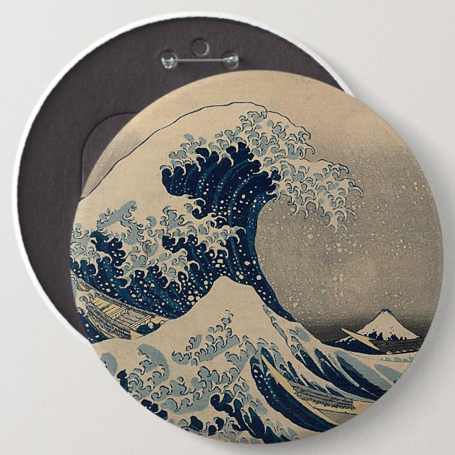Katsushika Hokusai. Die große Welle vor Kanagawa Button (Vorne & Hinten)
