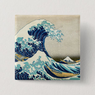 Katsushika Hokusai - Die große Welle vor Kanagawa Button