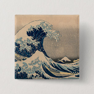 Katsushika Hokusai. Die große Welle vor Kanagawa Button