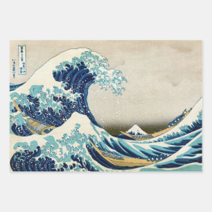 Katsushika Hokusai - Die große Welle vor Kanagawa Geschenkpapier Set