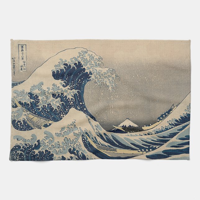Katsushika Hokusai. Die große Welle vor Kanagawa Geschirrtuch (Horizontal)