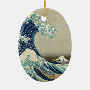 Katsushika Hokusai: Die große Welle vor Kanagawa Keramik Ornament