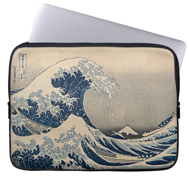 Katsushika Hokusai. Die große Welle vor Kanagawa Laptopschutzhülle (Vorderseite)