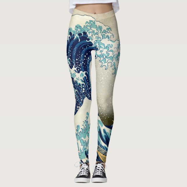 Katsushika Hokusai - Die große Welle vor Kanagawa Leggings (Vorderseite)