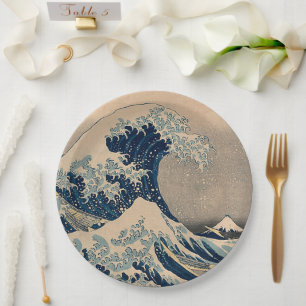 Katsushika Hokusai. Die große Welle vor Kanagawa Pappteller