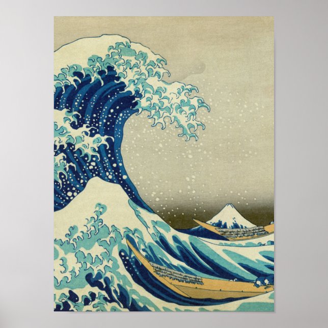 Katsushika Hokusai - Die große Welle vor Kanagawa Poster (Vorne)