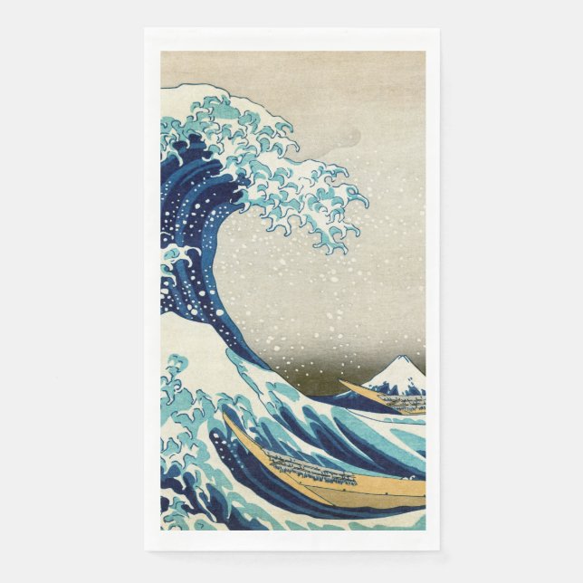 Katsushika Hokusai - Die große Welle vor Kanagawa Serviette (Vorderseite)