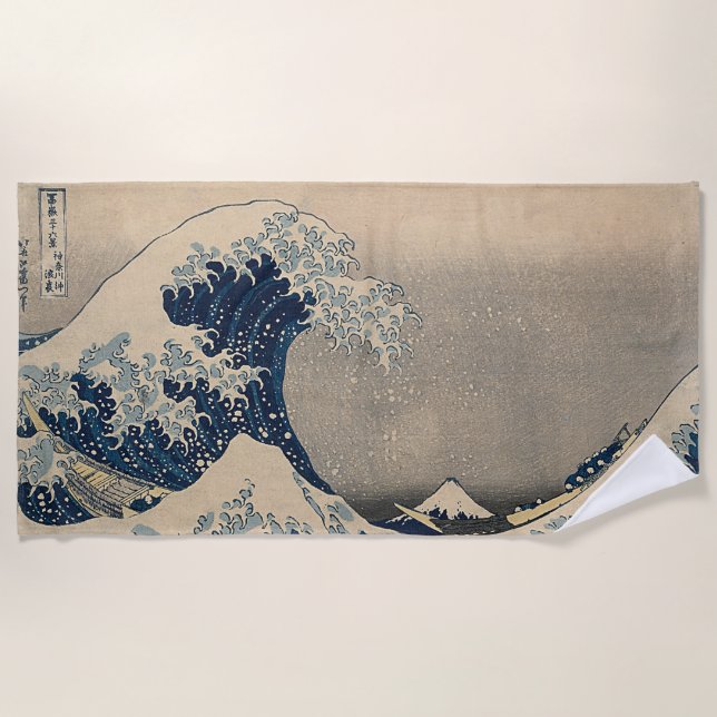 Katsushika Hokusai. Die große Welle vor Kanagawa Strandtuch (Vorderseite)