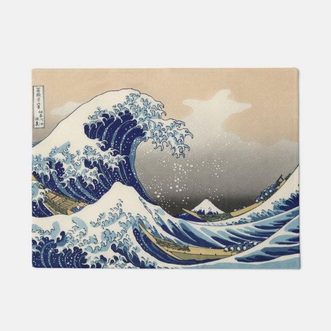 KATSUSHIKA HOKUSAI - Die große Welle weg von Fußmatte (Vorderseite)