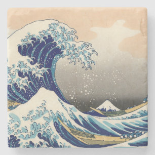 KATSUSHIKA HOKUSAI - Die große Welle weg von Steinuntersetzer