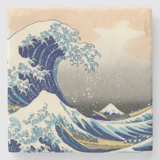 KATSUSHIKA HOKUSAI - Die große Welle weg von Steinuntersetzer
