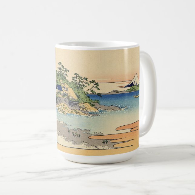 Katsushika Hokusai Enoshima in der Provinz Sagami Kaffeetasse (VorderseiteRechts)