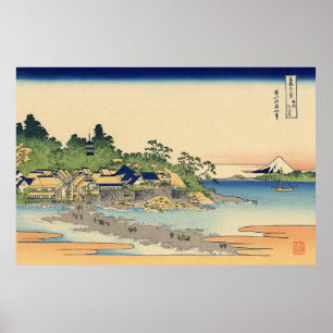 Katsushika Hokusai Enoshima in der Provinz Sagami Poster