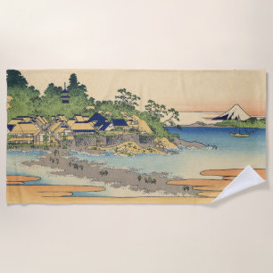 Katsushika Hokusai Enoshima in der Provinz Sagami Strandtuch