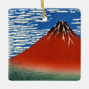 Katsushika Hokusai - feiner Wind, klarer Morgen Keramikornament