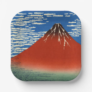 Katsushika Hokusai - feiner Wind, klarer Morgen Pappteller