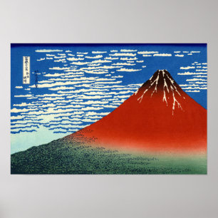 Katsushika Hokusai - feiner Wind, klarer Morgen Poster