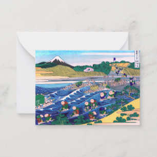 Katsushika Hokusai - Fuji aus Kanaya auf Tokaido Mitteilungskarte