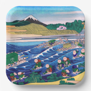 Katsushika Hokusai - Fuji aus Kanaya auf Tokaido Pappteller