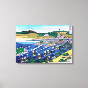 Katsushika Hokusai - Fuji von Kanaya auf Tokaido Leinwanddruck