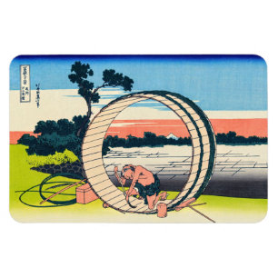 Katsushika Hokusai - Fujimigahara, Provinz Owari Magnet