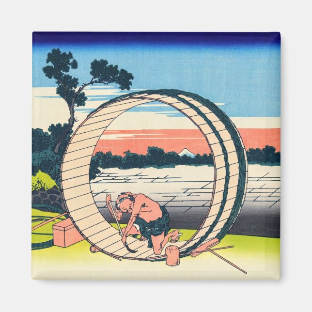 Katsushika Hokusai - Fujimigahara, Provinz Owari Magnet (Vorne)