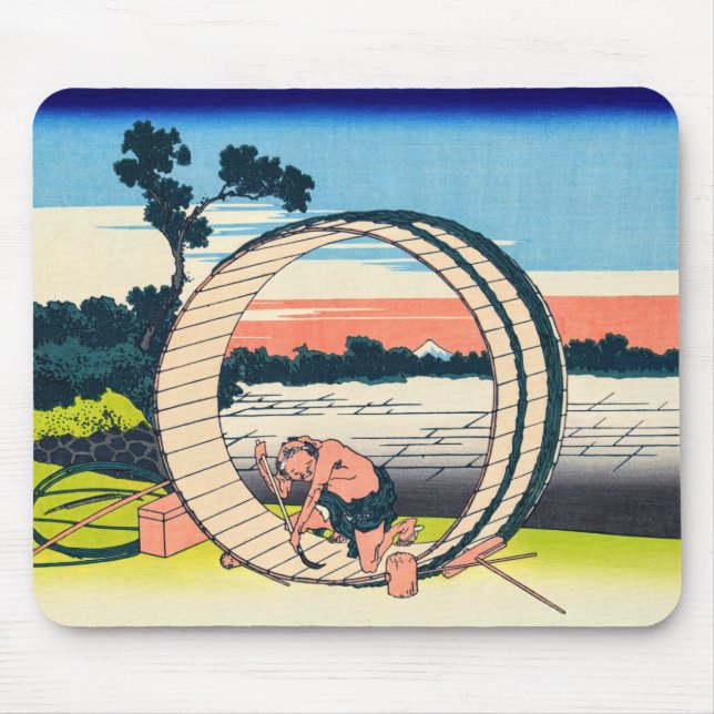 Katsushika Hokusai - Fujimigahara, Provinz Owari Mousepad (Vorne)