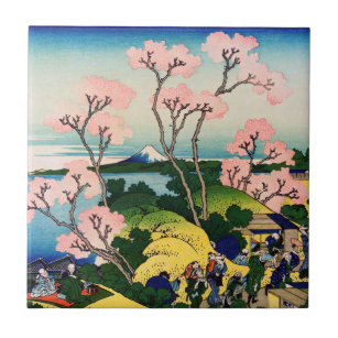 Katsushika Hokusai - Gotenyama, Tokaido, Shinagawa Fliese