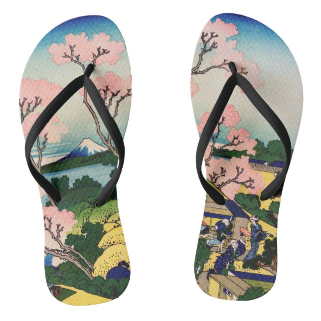 Katsushika Hokusai - Gotenyama, Tokaido, Shinagawa Flip Flops (Fußbett)