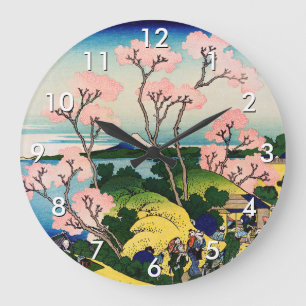 Katsushika Hokusai - Gotenyama, Tokaido, Shinagawa Große Wanduhr