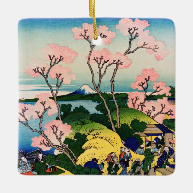 Katsushika Hokusai - Gotenyama, Tokaido, Shinagawa Keramikornament (Vorderseite)