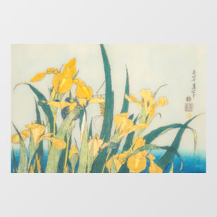 Katsushika Hokusai - Grasshopper und Iris Fensteraufkleber