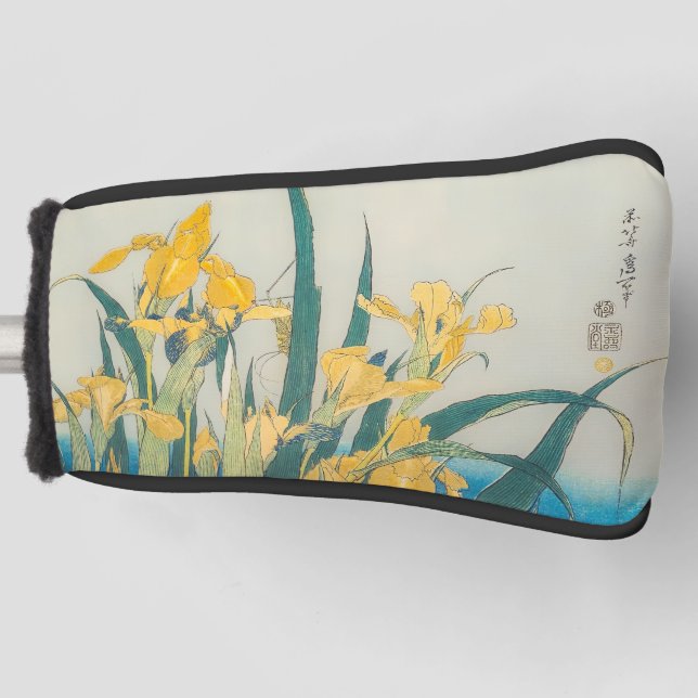 Katsushika Hokusai - Grasshopper und Iris Golf Headcover (Vorderseite)