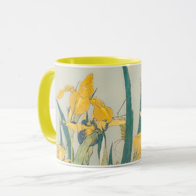 Katsushika Hokusai - Grasshopper und Iris Tasse (Vorderseite Links)