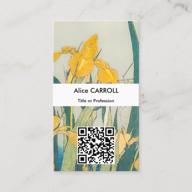 Katsushika Hokusai - Grasshopper und Iris Visitenkarte (Vorderseite)