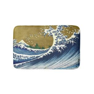 Katsushika Hokusai - Große Farbige Welle Badematte