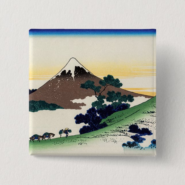 Katsushika Hokusai - Inume pass, Provinz Kai Button (Vorderseite)
