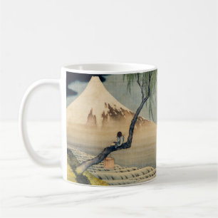 Katsushika Hokusai - Junge betrachtet den Fuji Kaffeetasse