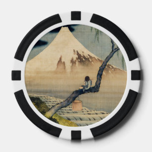 Katsushika Hokusai - Junge betrachtet den Fuji Pokerchips