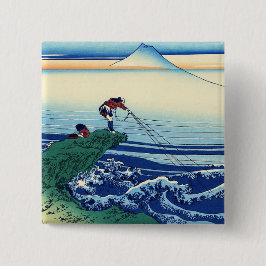 Katsushika Hokusai - Kajikazawa in der Provinz Kai Button