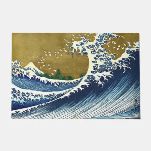 Katsushika Hokusai - Kolored Big Wave Fußmatte