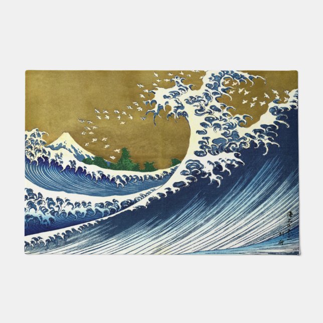 Katsushika Hokusai - Kolored Big Wave Fußmatte (Vorderseite)