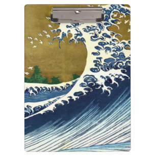 Katsushika Hokusai - Kolored Big Wave Klemmbrett