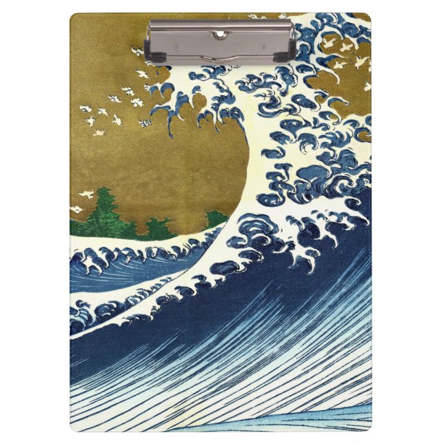 Katsushika Hokusai - Kolored Big Wave Klemmbrett (Vorderseite)